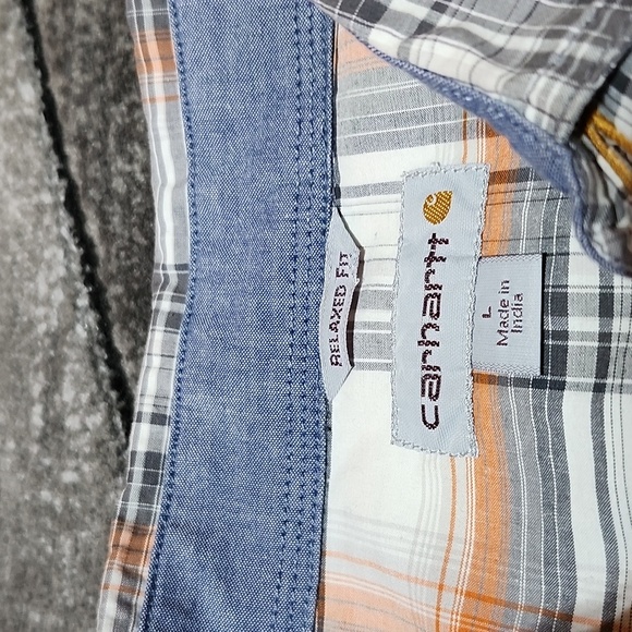 CARHATT PLAID RELAXED FIT SNAP-BUTTON SHORT-SLEEVE SHIRT - Picture 4 of 12